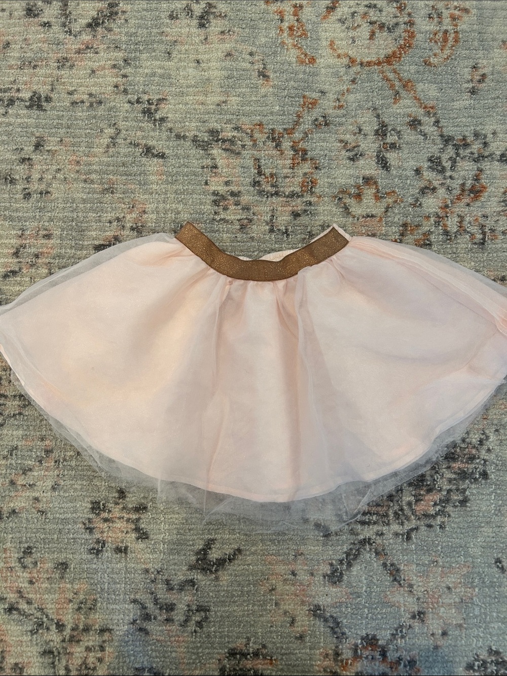 Janie and Jack Pale Pink Tulle Skirt with Gold Waistband